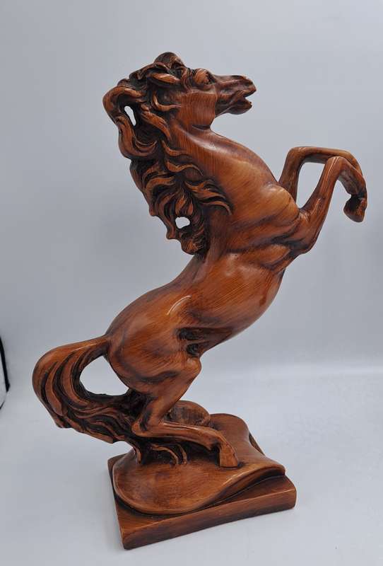 Vintage Pair of Rearing Horse Bookends - Horse Figurines - Rearing Stallions