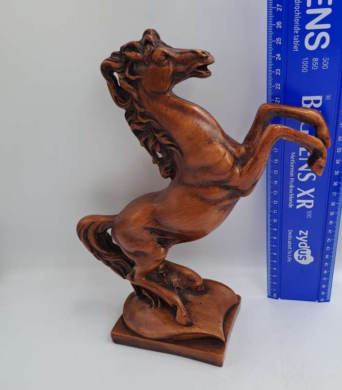 Vintage Pair of Rearing Horse Bookends - Horse Figurines - Rearing Stallions