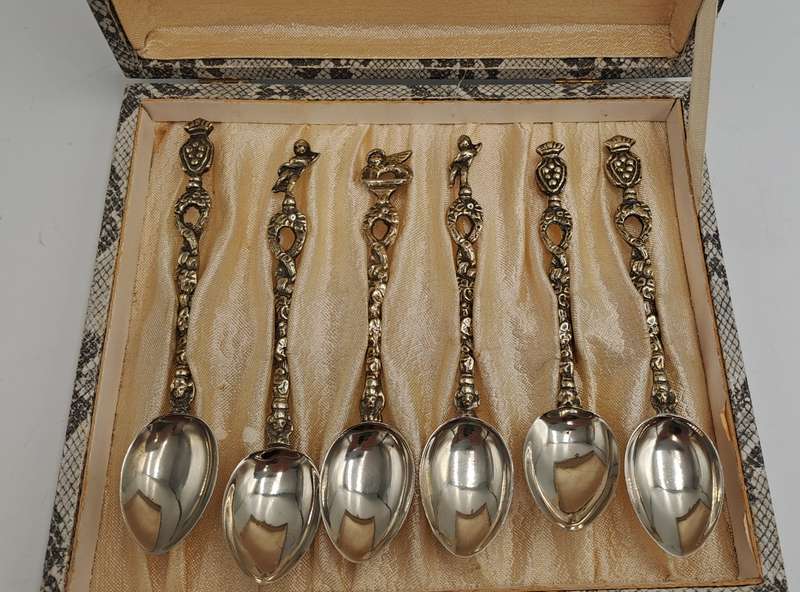6pc Vintage Italian Demitasse Tea Spoons -Boxed