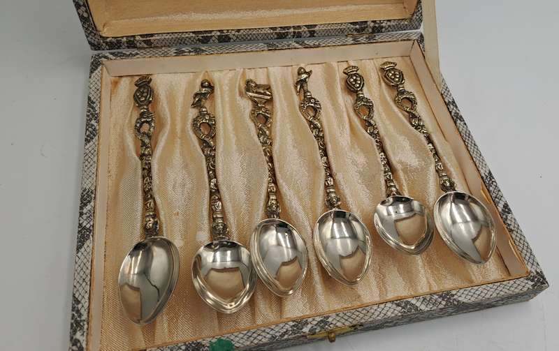 6pc Vintage Italian Demitasse Tea Spoons -Boxed