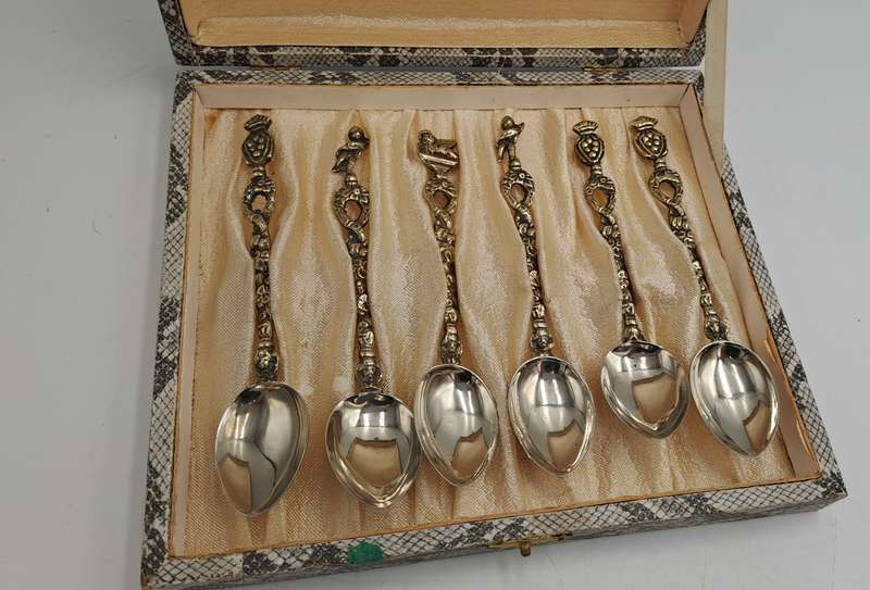 6pc Vintage Italian Demitasse Tea Spoons -Boxed