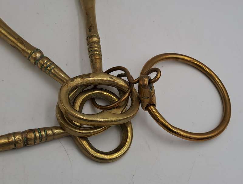 Home Décor Vintage 1060's Large Solid Brass Skeleton Keys with Keyring