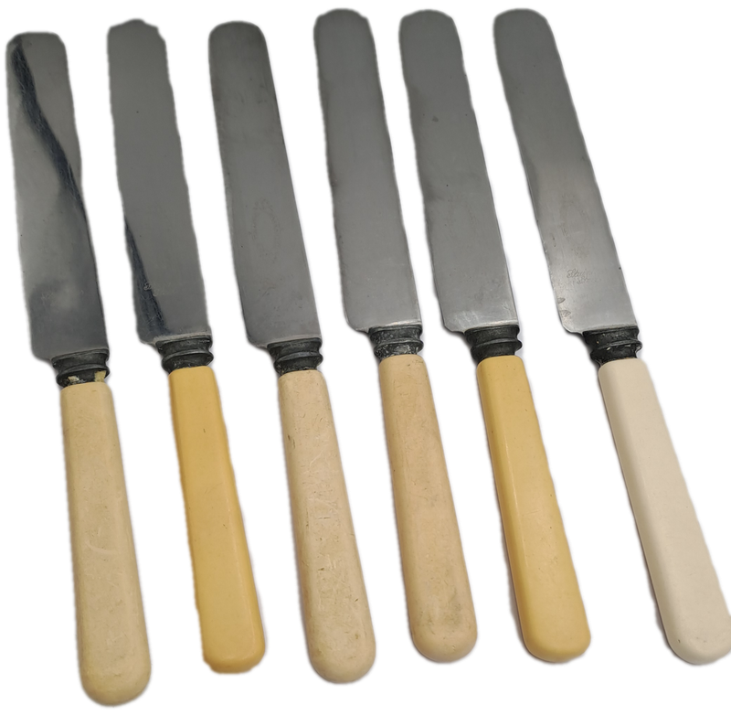 6 Antique / Vintage Butter Knifes Warrented Sheffield -England 23,5cm