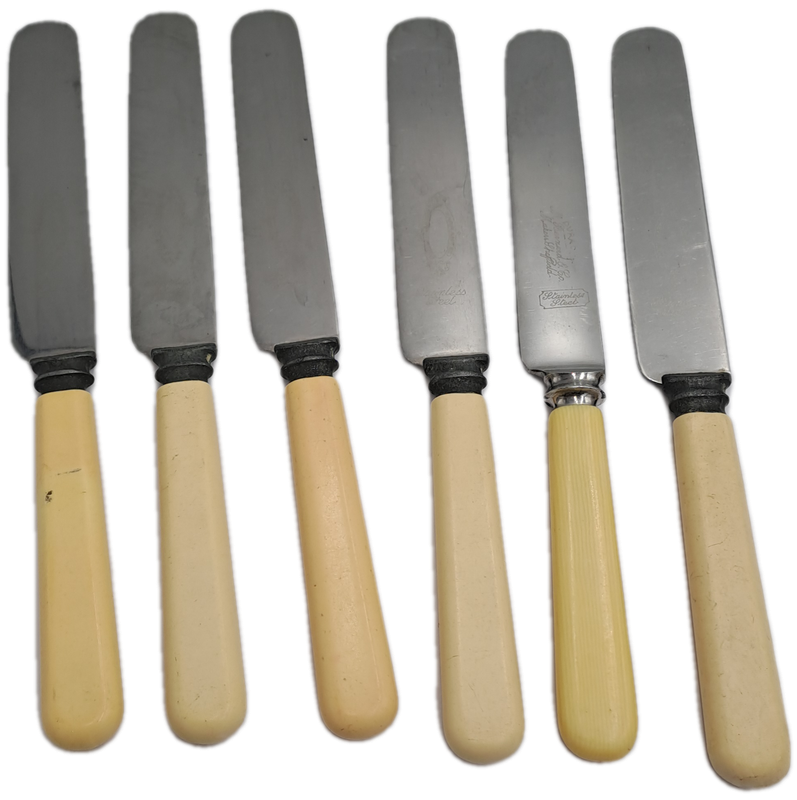 6 Antique / Vintage Butter Knifes Warrented Sheffield -England 21cm