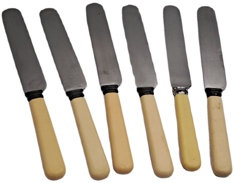 6 Antique / Vintage Butter Knifes Warrented Sheffield -England 21cm