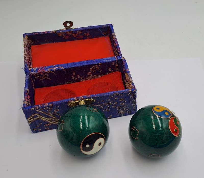Vintage Chinese BOADING Health Exercise Stress Balls-Medicine Balls