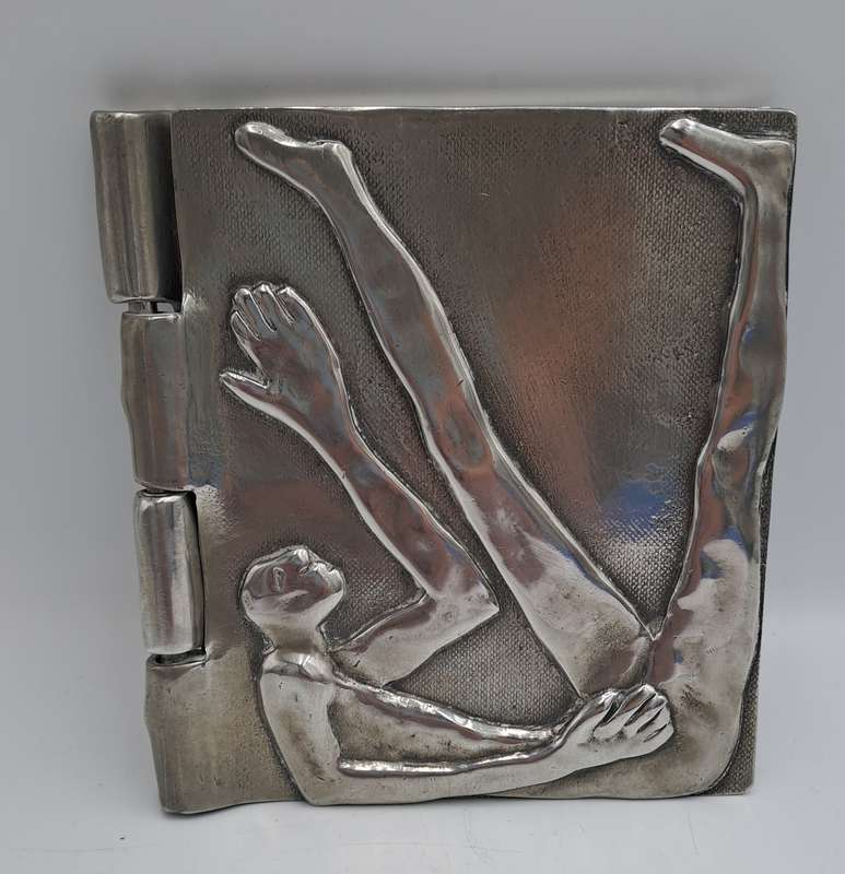 Rare and unusual early Carrol Boyes pewter notebook holder