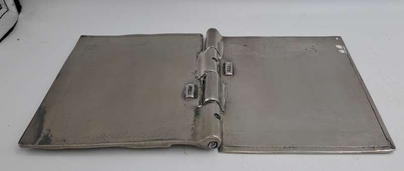 Rare and unusual early Carrol Boyes pewter notebook holder