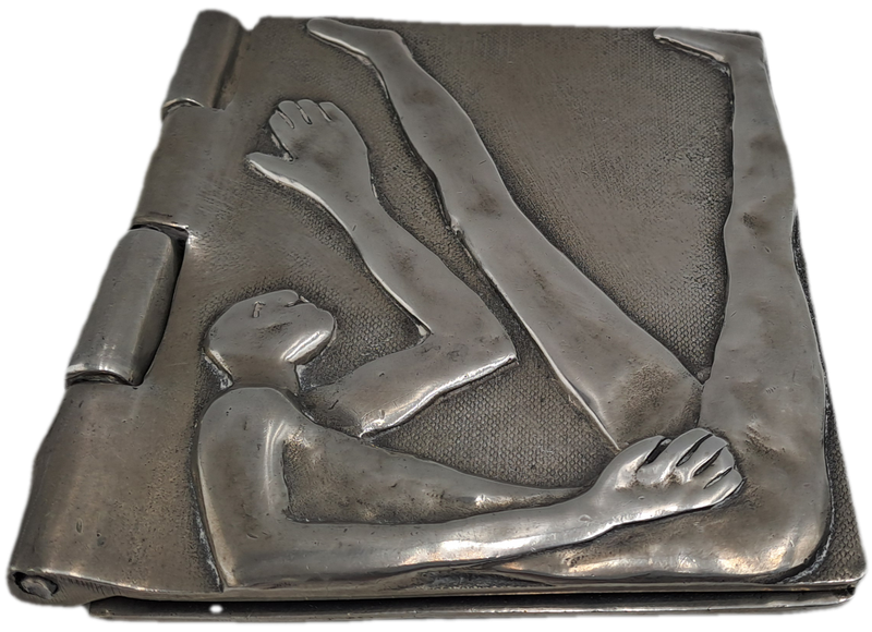 Rare and unusual early Carrol Boyes pewter notebook holder