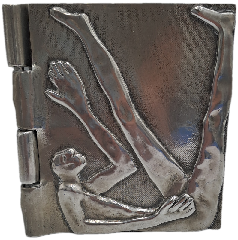 Rare and unusual early Carrol Boyes pewter notebook holder