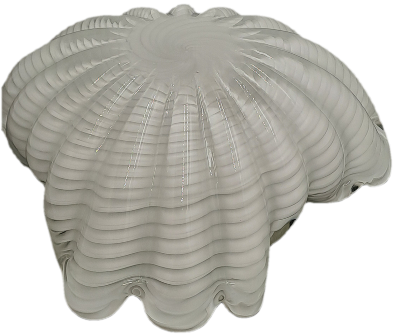 Murano Art Glass Brilliant White Swirl Vase 7,5cm x 18,5cm x 15,5cm