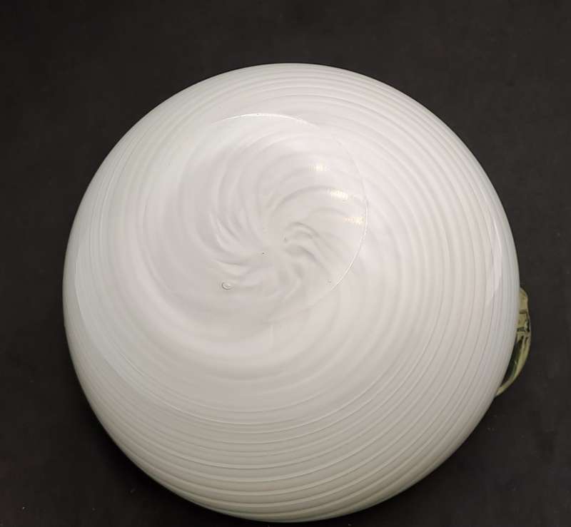 Murano Art Glass Brilliant White Swirl Apple