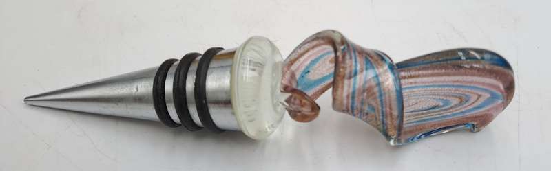 Murano Art Glass Wine Bottle Stopper -Boxed