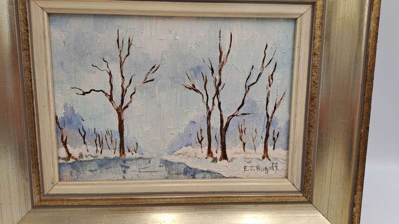 Vintage Original Framed Oil Painting by Artist Eileen J. ROGOFF is an artist born in 1942