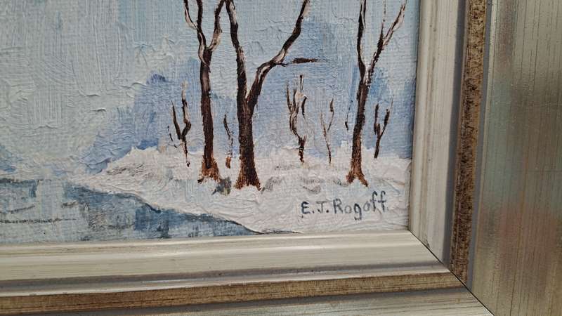 Vintage Original Framed Oil Painting by Artist Eileen J. ROGOFF is an artist born in 1942