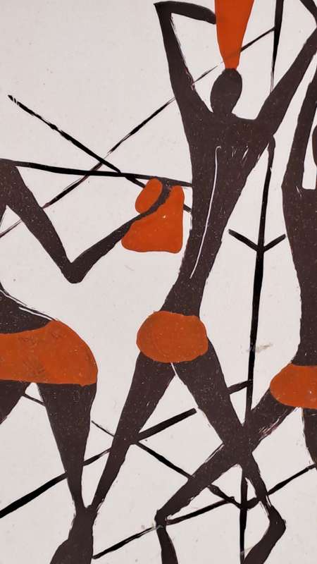 Original Framed African Art by Resetal--  24cm x24cm x1,5cm
