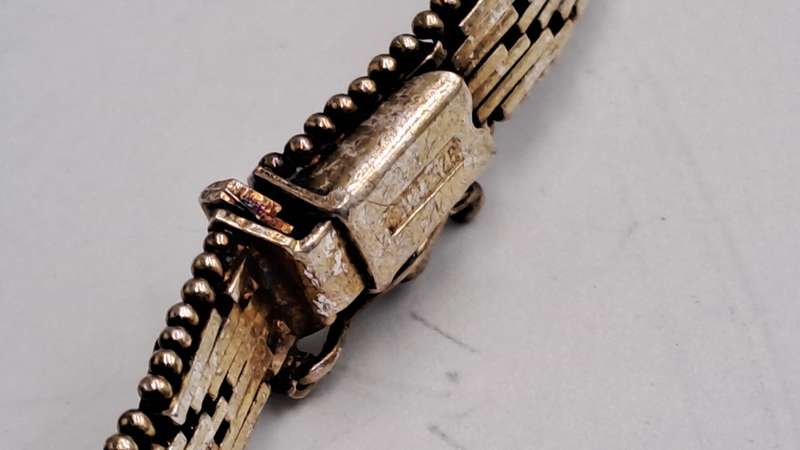 Vintage STERLING SILVER .925 TRI COLOR VERMEIL V NECKLACE Made In  ITALY