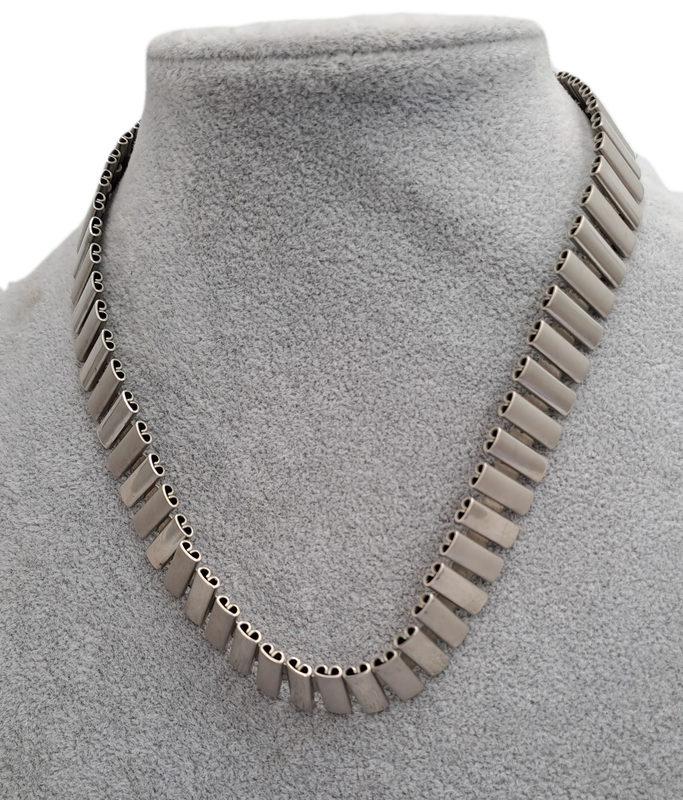 Vintage steel Link Necklace 41cm
