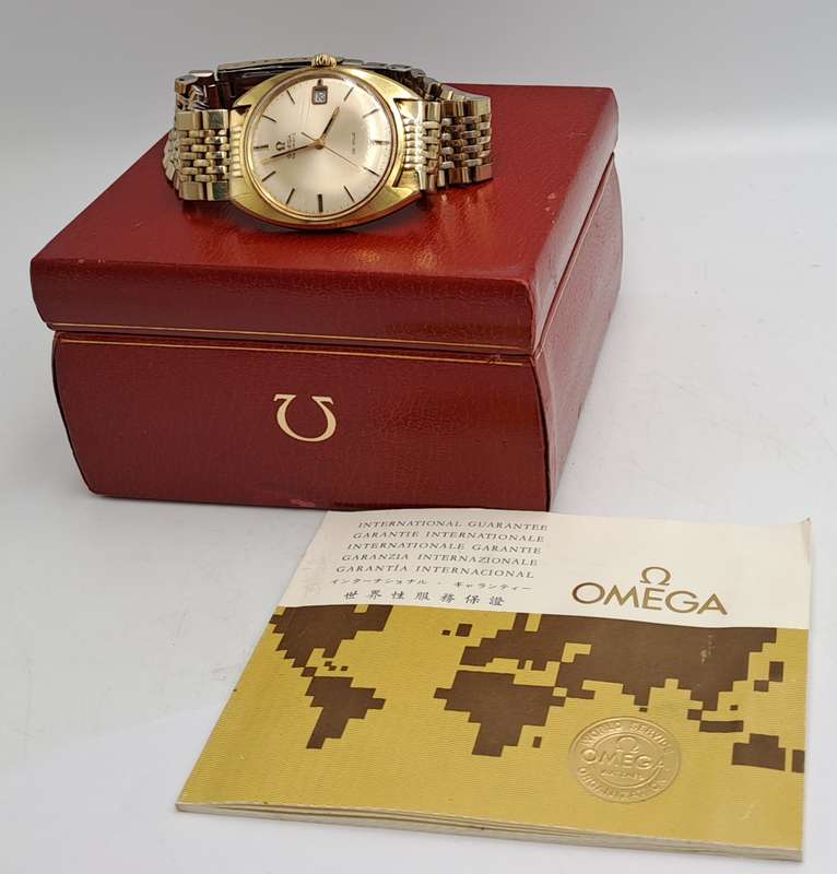Vintage 1969 Gold Plated Omega De Ville Automatic Watch with Original Strap,Box and certificate