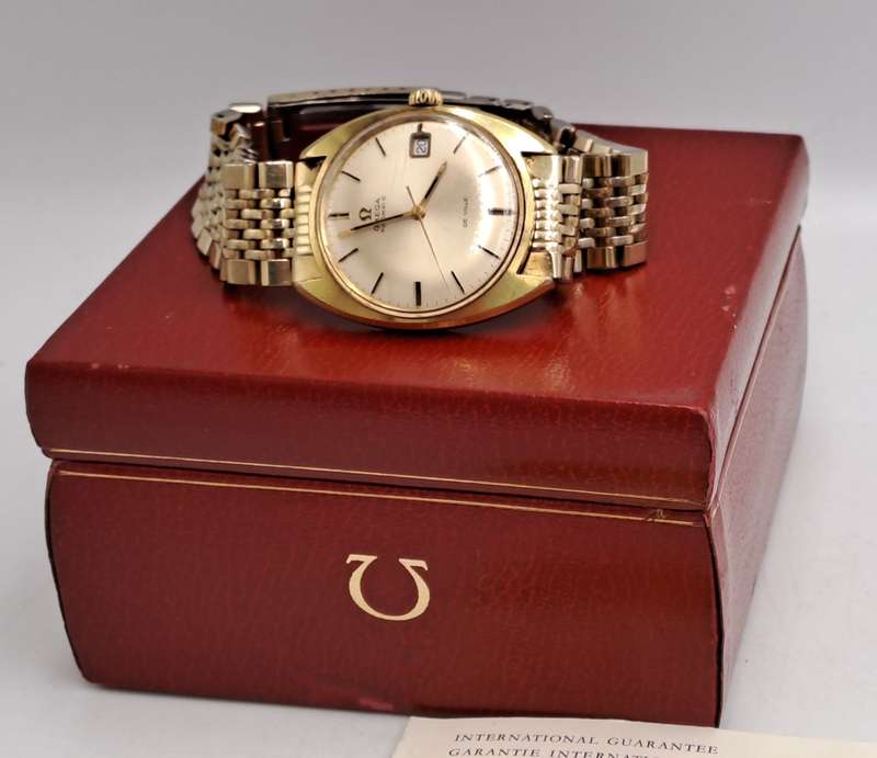 Vintage 1969 Gold Plated Omega De Ville Automatic Watch with Original Strap,Box and certificate