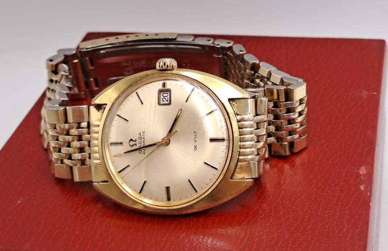 Vintage 1969 Gold Plated Omega De Ville Automatic Watch with Original Strap,Box and certificate