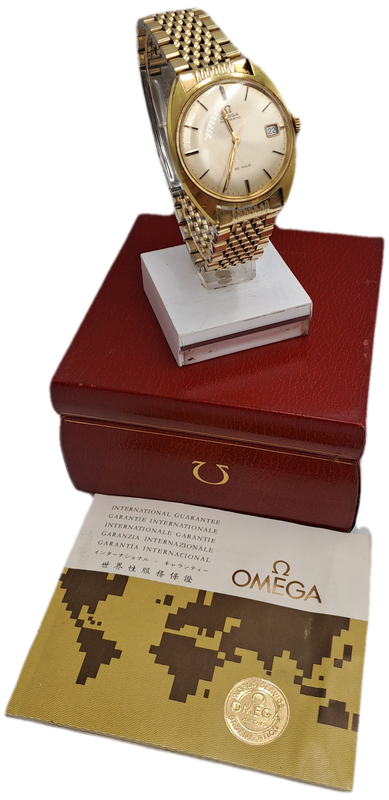 Vintage 1969 Gold Plated Omega De Ville Automatic Watch with Original Strap,Box and certificate