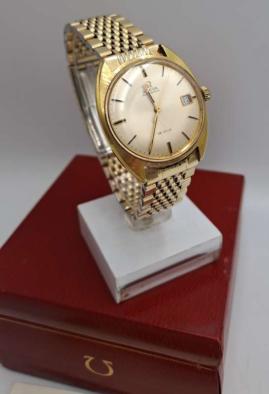 Vintage 1969 Gold Plated Omega De Ville Automatic Watch with Original Strap,Box and certificate