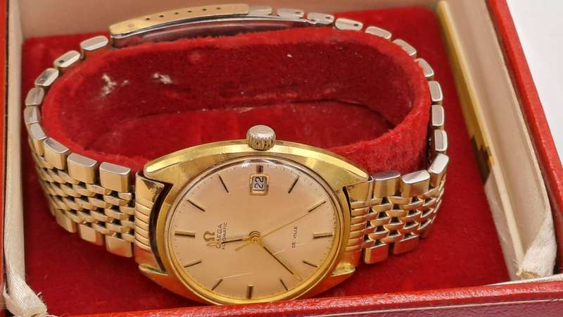 Vintage 1969 Gold Plated Omega De Ville Automatic Watch with Original Strap,Box and certificate