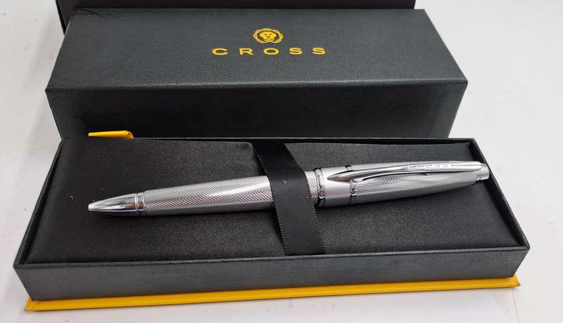 Cross Apogee Chrome with Silver Trim Ball point in Original Box
