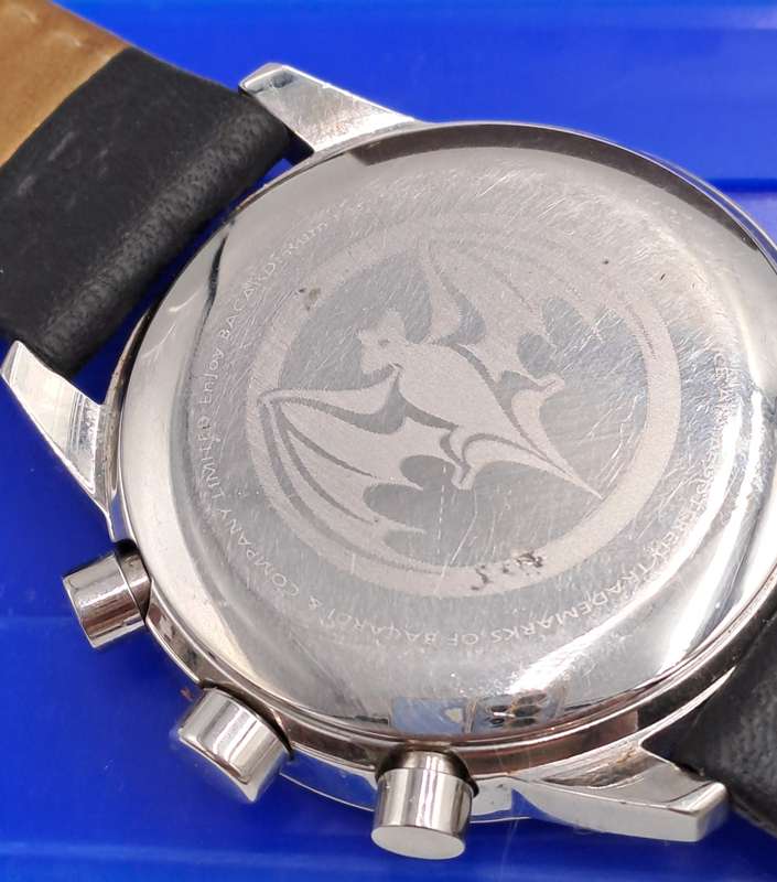 Rare Retro SWISS "Bagardi" Adverising MILITARY MEN'S CHRONOGRAPH QUARTZ Watch -Boxed