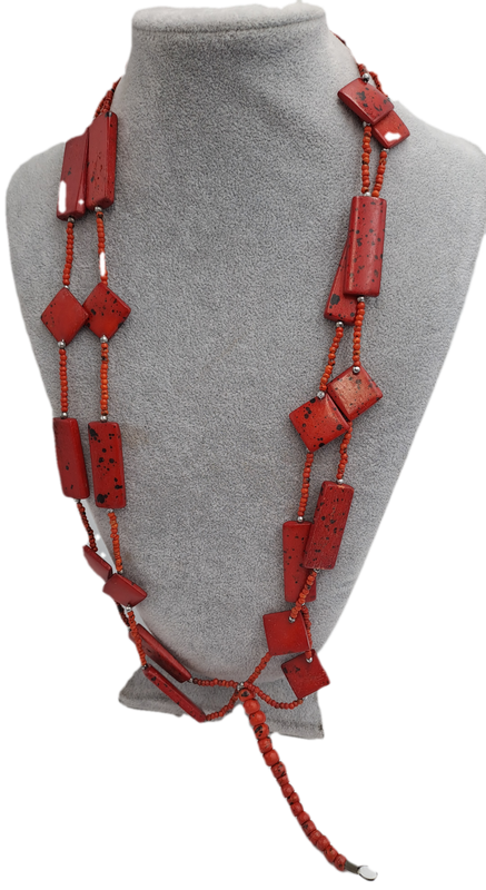 Vintage Necklace with large Red Coral beads 55cm