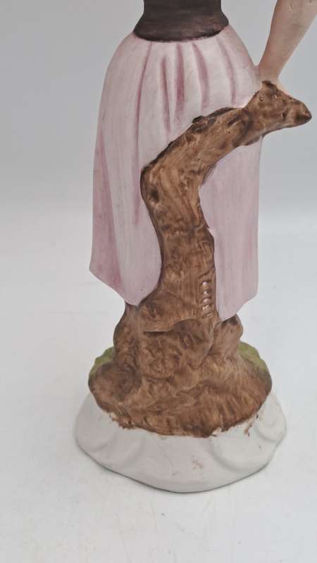 Vintage Taiwanese Ceramic Statue Figurine Farmer Women Art Deco Figure Bibelot