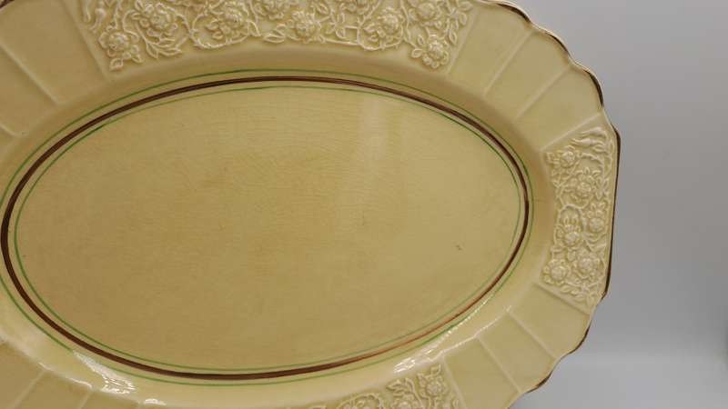 Pair of Vintage 1930's  Myott Son & Co Ltd Cream Serving Platters Pattern 1338 -England