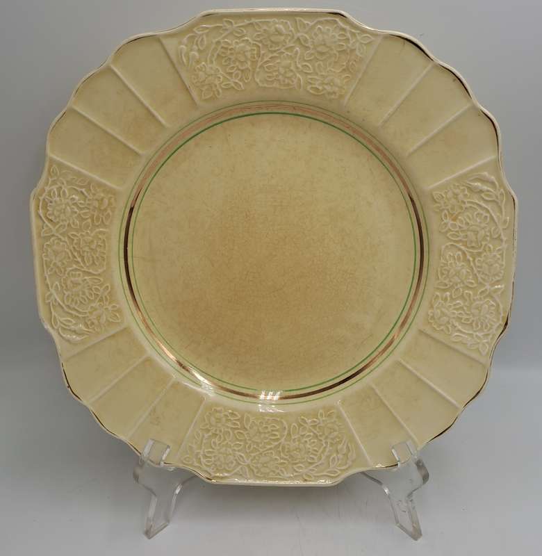 Vintage 1930's Myott Son & Co Ltd Cream Dinner Plate 25cm - Pattern 1338 -England (4 Available)