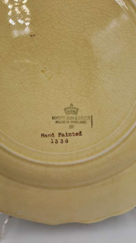 Vintage 1930's Myott Son & Co Ltd Cream Dinner Plate 25cm - Pattern 1338 -England (4 Available)