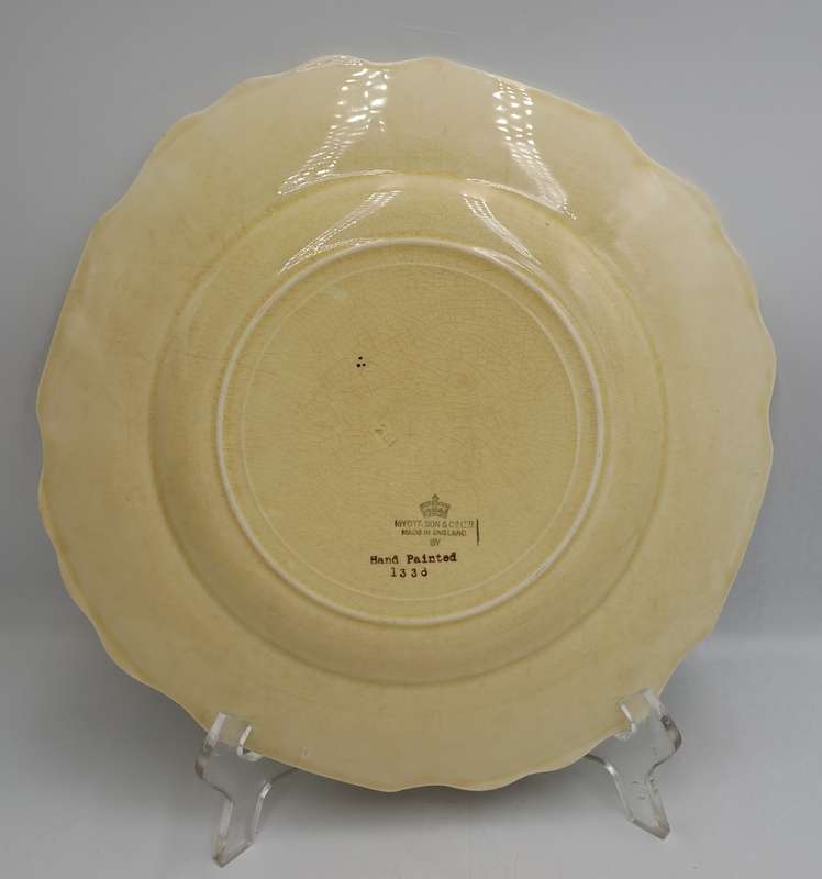 Vintage 1930's Myott Son & Co Ltd Cream Dinner Plate 25cm - Pattern 1338 -England (4 Available)