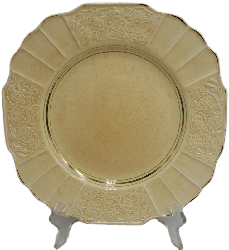 Vintage 1930's Myott Son & Co Ltd Cream Dinner Plate 25cm - Pattern 1338 -England (4 Available)