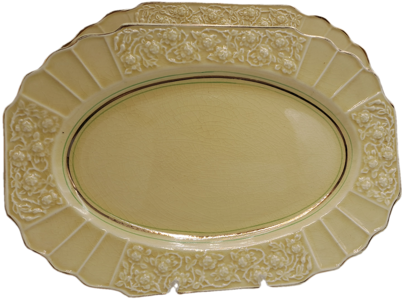 Pair of Vintage 1930's  Myott Son & Co Ltd Cream Serving Platters Pattern 1338 -England