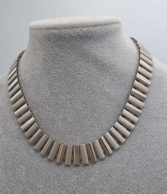 Vintage steel Link Necklace 41cm
