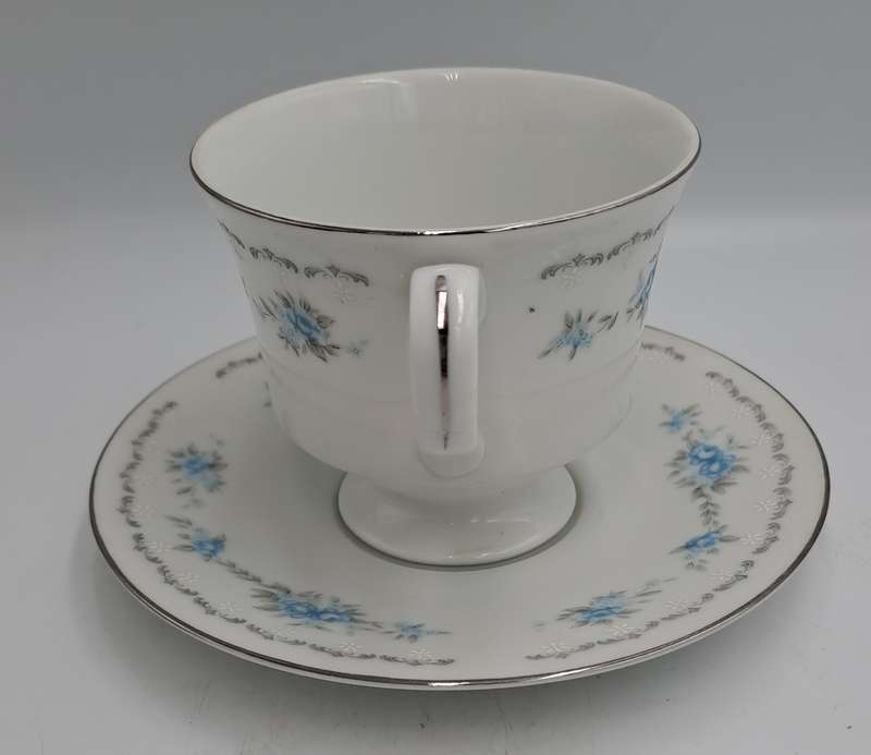 Vintage Nagoya Fine Bone China Duo  `BLUE ROSE` Japan (3 available)