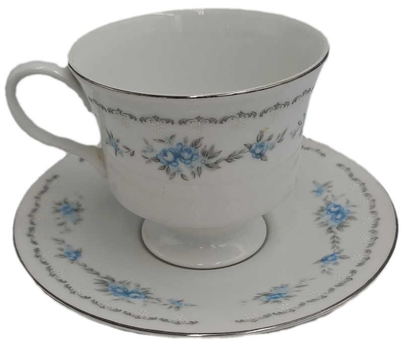 Vintage Nagoya Fine Bone China Duo  `BLUE ROSE` Japan (3 available)
