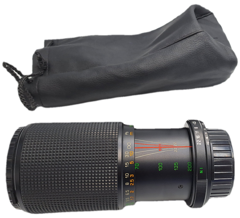 Pre-owned Makinon MC Zoom F70-200m 14,5  - 55mm Auto Focus Lens with bag and caps