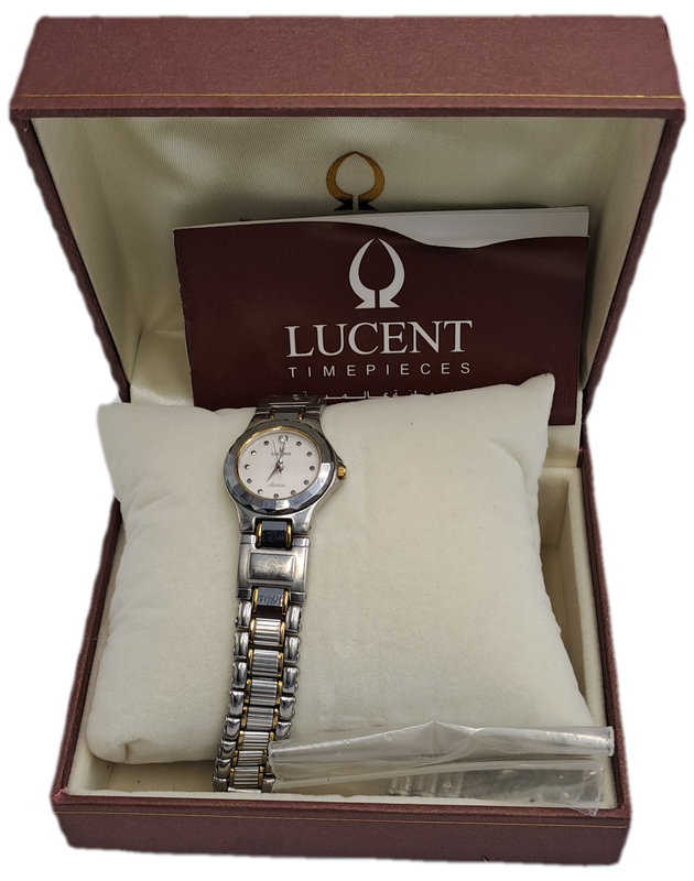 Pre-owned Ladies LUCENT Sapphire Quartz watch in Box -Working- 23kt Gold Plated