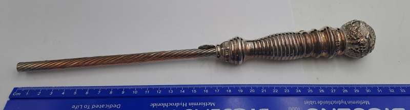 Antique Sterling Silver Judaica candle lighter, or tzinder used During religious events.