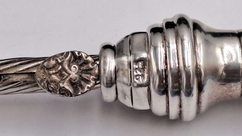 Antique Sterling Silver Judaica candle lighter, or tzinder used During religious events.