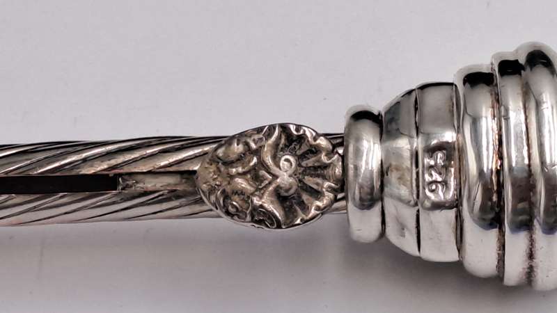 Antique Sterling Silver Judaica candle lighter, or tzinder used During religious events.