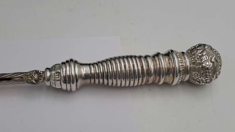 Antique Sterling Silver Judaica candle lighter, or tzinder used During religious events.