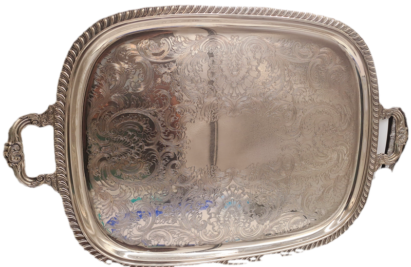 large Silver Plated serving Tray 73cm x 46,7cm
