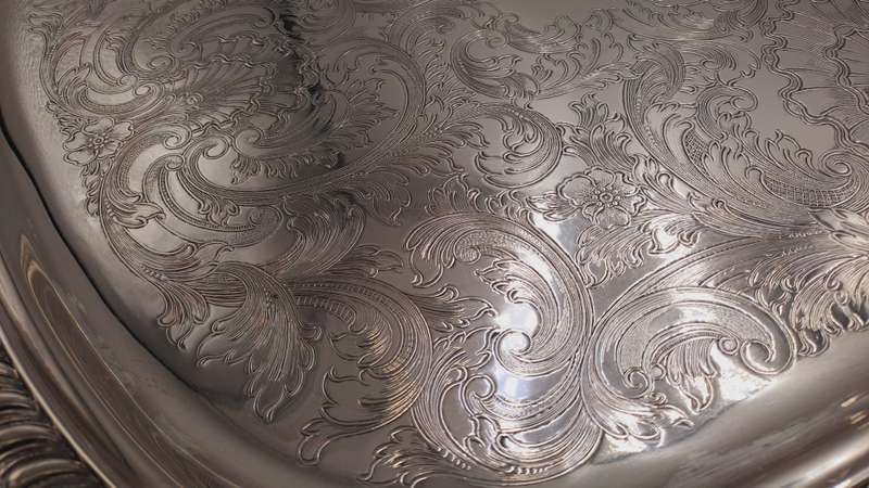 large Silver Plated serving Tray 73cm x 46,7cm