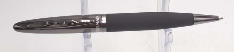 Pre-owned Balmain Paris Ballpen in Leather Pouch -Branded on Cap-Ink is dry